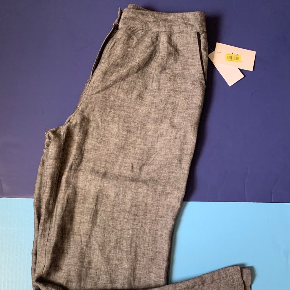 H by Halston Linen Blend Wide Leg Trouser Pants